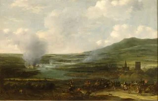 De Tocht naar Chatham, schilderij door Willem Schellinks ca. 1667. Collectie Het Scheepvaartmuseum