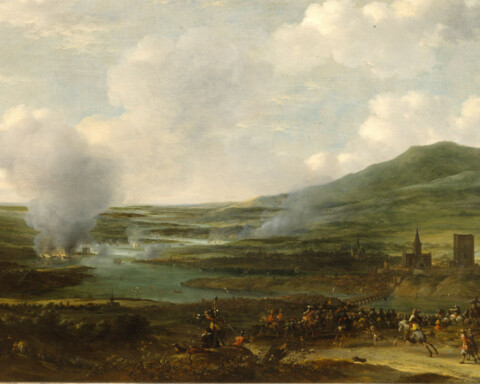 De Tocht naar Chatham, schilderij door Willem Schellinks ca. 1667. Collectie Het Scheepvaartmuseum