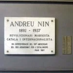Plaquette in Barcelona ter nagedachtenis aan Andreu Nin (cc - Enfo)