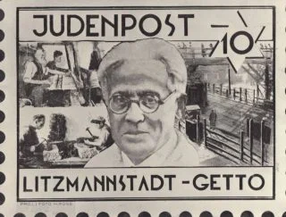 Postzegel uit het getto van Lodz (Yadd Vashem)
