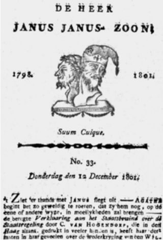 Titelpagina van De Heer Janus Janus-zoon van Bernardus Bosch, 12 december 1801.