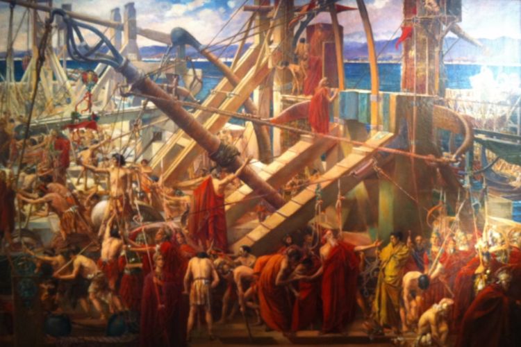 Archimedes tijdens de Slag bij Syracuse