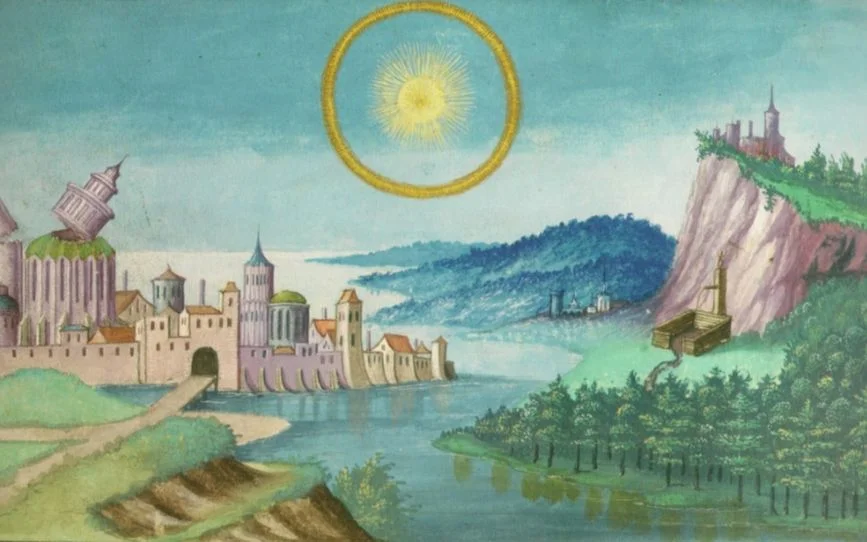 Afbeelding van de zon in het Augsburger Wunderzeichenbuch - cc