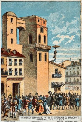 De sprong van Louis-Sébastien Lenormand in 1783