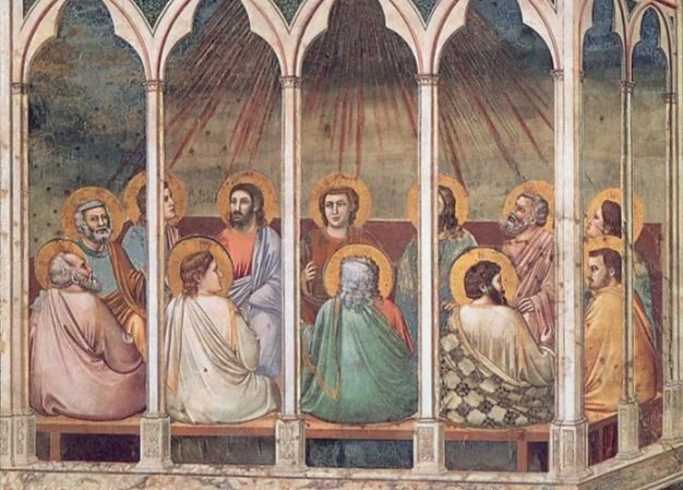 Pinksteren afgebeeld door Giotto (Padua)