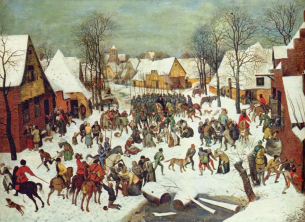 Pieter Bruegel de Oude (1525–1569), Kindermoord te Bethlehem - 1566-1567. Kunsthistorisches Museum, Wenen