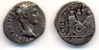 Denarius van keizer Augustus (4 n.Chr.)