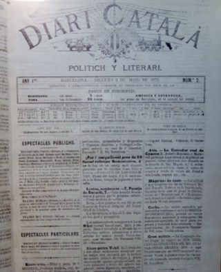 Voorpagina van Diari Català (wiki)