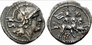 Een zilveren sestertie (na 211 v.Chr.)