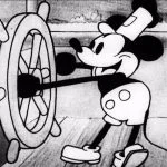 Steamboat Willie (Still uit de tekenfilm van Disney)
