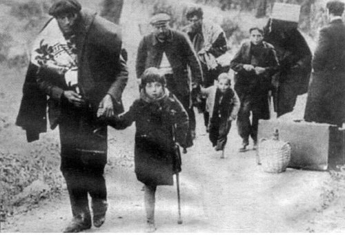 Vluchtelingen uit Barcelona januari 1939