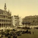 Brusselse Grote Markt op een eind negentiende-eeuwse photochrom