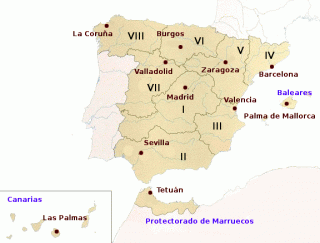 Divisies van het Spaanse leger in 1936