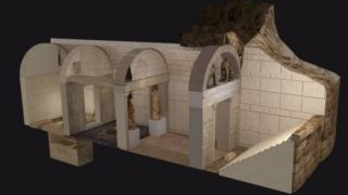 3D-weergave van de Amphipolis-tombe (cc - Magikos fakos)