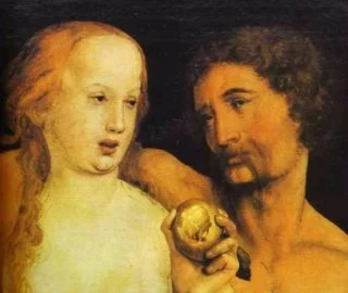 Hans Holbein, Adam en Eva eten een appel