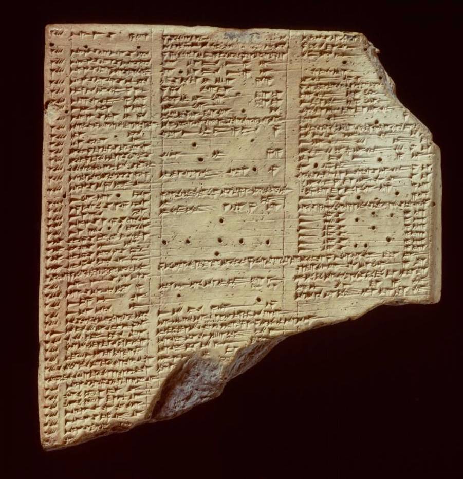 Kleitablet met spijkerschriftinscriptie uit bibliotheek van koning Assoerbanipal (Collectie NINO - Foto: Rijksmuseum van Oudheden)