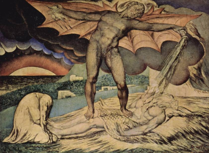 Satan stort zijn plagen over Job uit - William Blake, 1826/27, Tate Gallery Londen