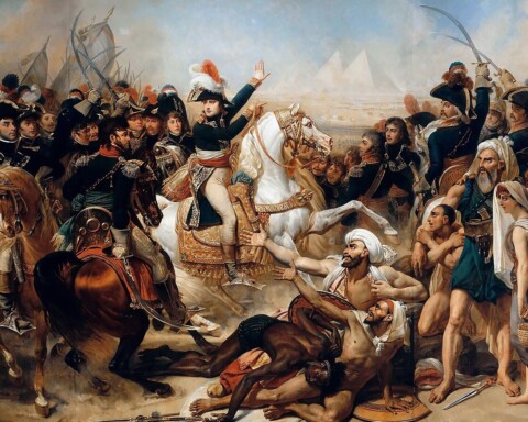 Slag bij de Piramiden, olieverf op doek – Antoine-Jean Gros, 1810