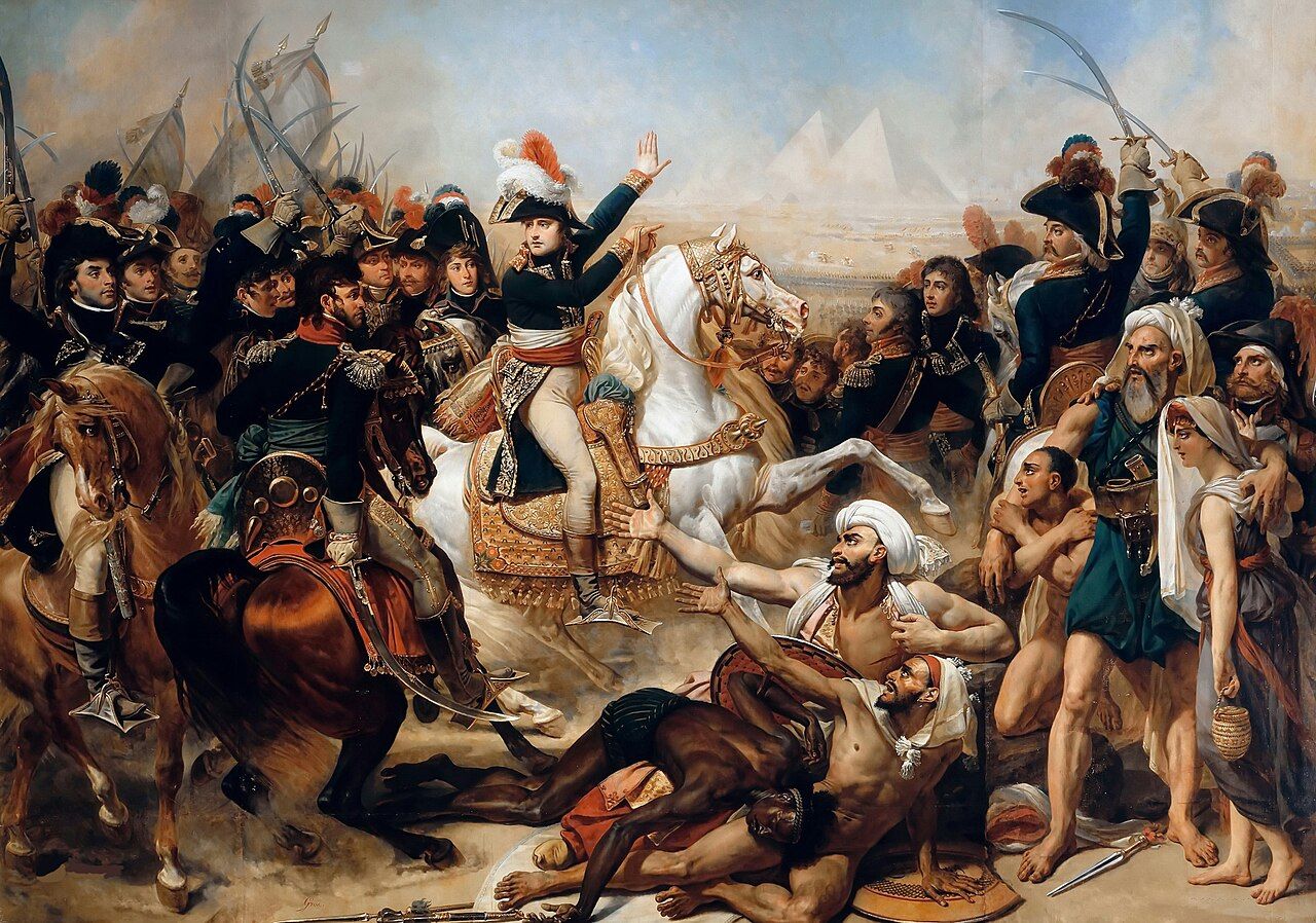 Slag bij de Piramiden, olieverf op doek – Antoine-Jean Gros, 1810