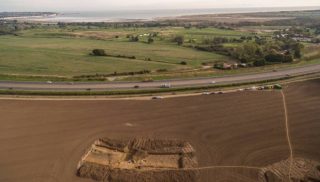 Pegwell Bay en de opgraving bij Ebbsfleet (Foto universiteit van Leicester)