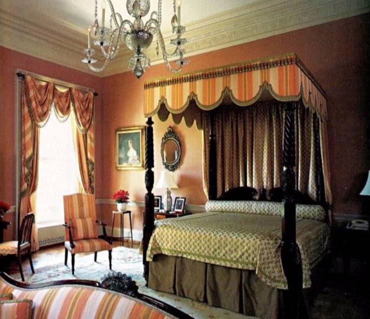 De logeerkamer van Churchill in het Witte Huis, de rozenkamer, tegenwoordig beter bekend als The Queens’ Bedroom. (White House Museum)