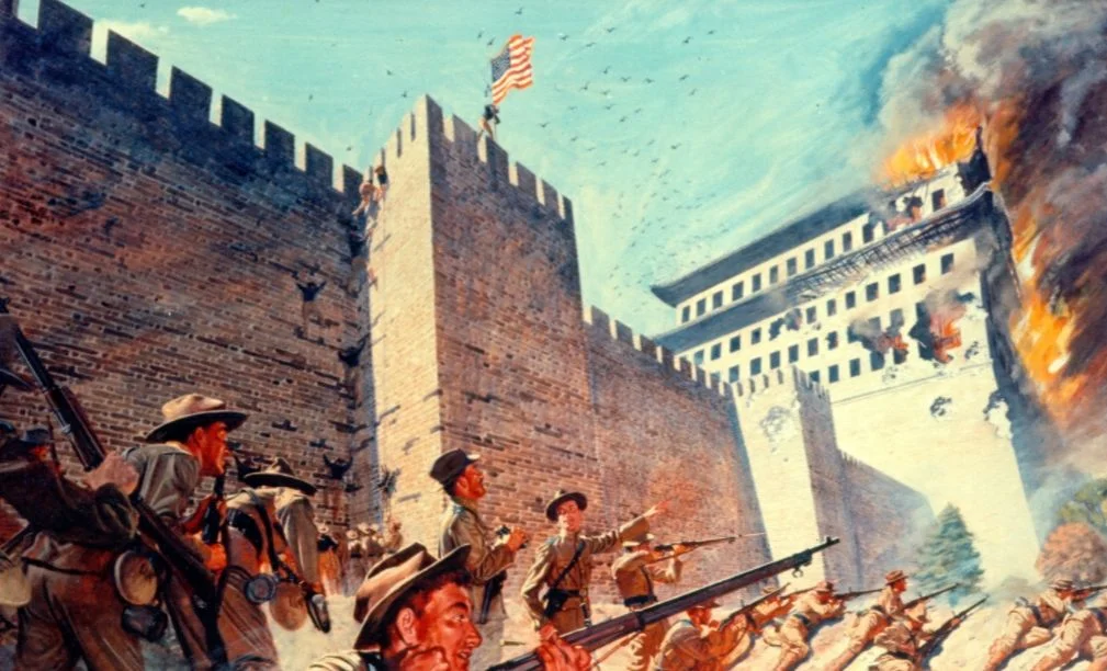 Amerikaanse troepen tijdens gevechten bij Peking - Bokseropstand (H. Charles McBarron, Jr)