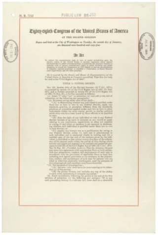 Eerste pagina van de Civil Rights Act