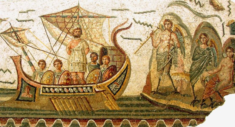 Mozaïek - Odysseus ontsnapt aan de Sirenen