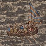 Watergeuzen in een sloep bij de Slag bij Lillo op een 16e-eeuws wandtapijt (cc - Mischa de Muynck)
