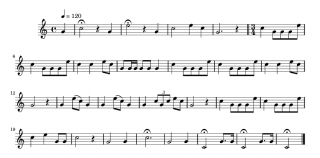Bladmuziek van het Taptoe-trompetsignaal