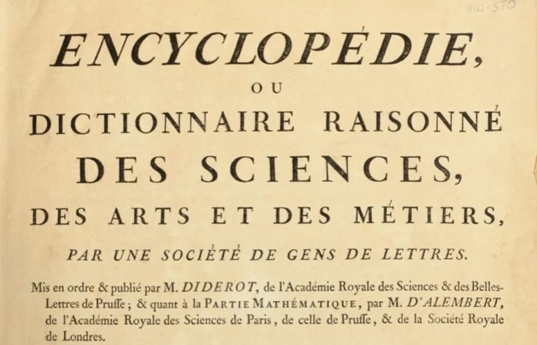 De Encyclopédie (1751-1772) van Denis Diderot, titelpagina