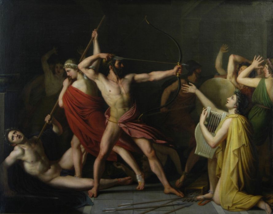 Telemachus en Odysseus nemen het op tegen de vrijers - Thomas Degeorge