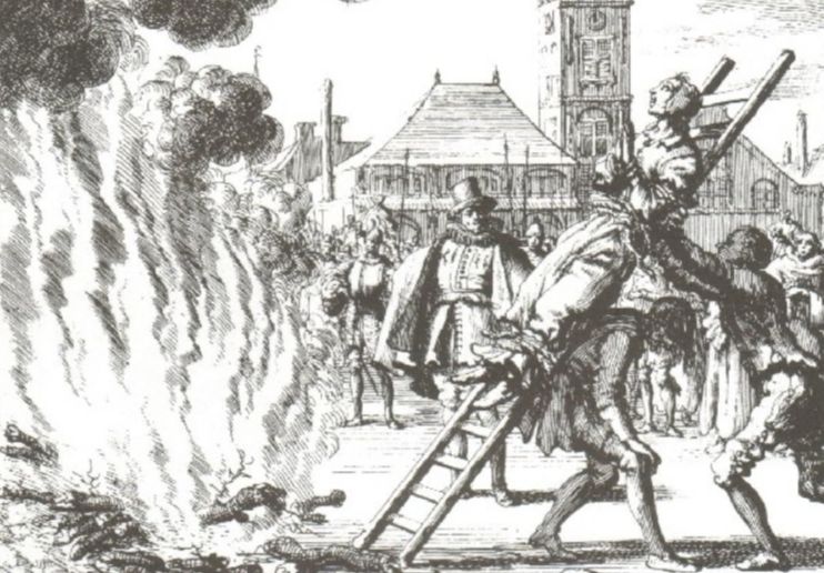 Bekende afbeelding van een andere heksenverbranding, die van Anneken Hendriks in Amsterdam (1571)