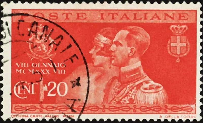 Postzegel uit 1930 n.a.v. het huwelijk van Marie-José en Umberto (1930)