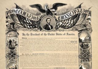 Reproductie van de Emancipatieproclamatie
