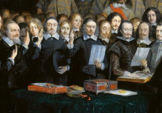 Ratificatie van de Vrede van Münster door Spaanse en Nederlandse onderhandelaars (Gerard ter Borch, 1648)