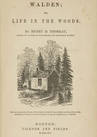 Titelpagina van 'Walden, or Life in the Woods'  (1854).