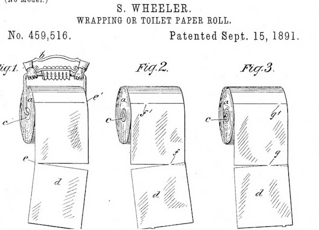 Patent op het toiletpapier van Seth Wheeler uit 1891