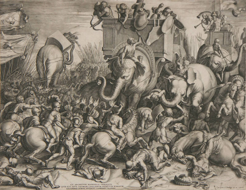 De slag bij Zama door Cornelis Cort, 1567