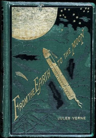 Jules Vernes Van de aarde naar de maan (1865). Wikimedia Commons