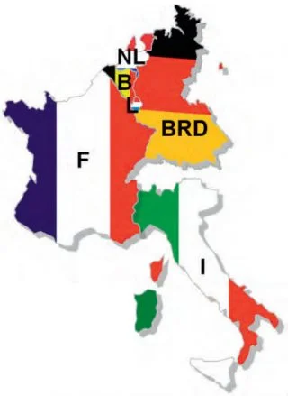 De Europese Gemeenschap van Kolen en Staal, bestaande uit België, Bondsrepubliek Duitsland, Frankrijk, Italië, Luxemburg en Nederland.