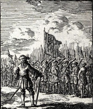 De schutterij van Den Haag, geschetst rond 1700 door Romeyn de Hooghe