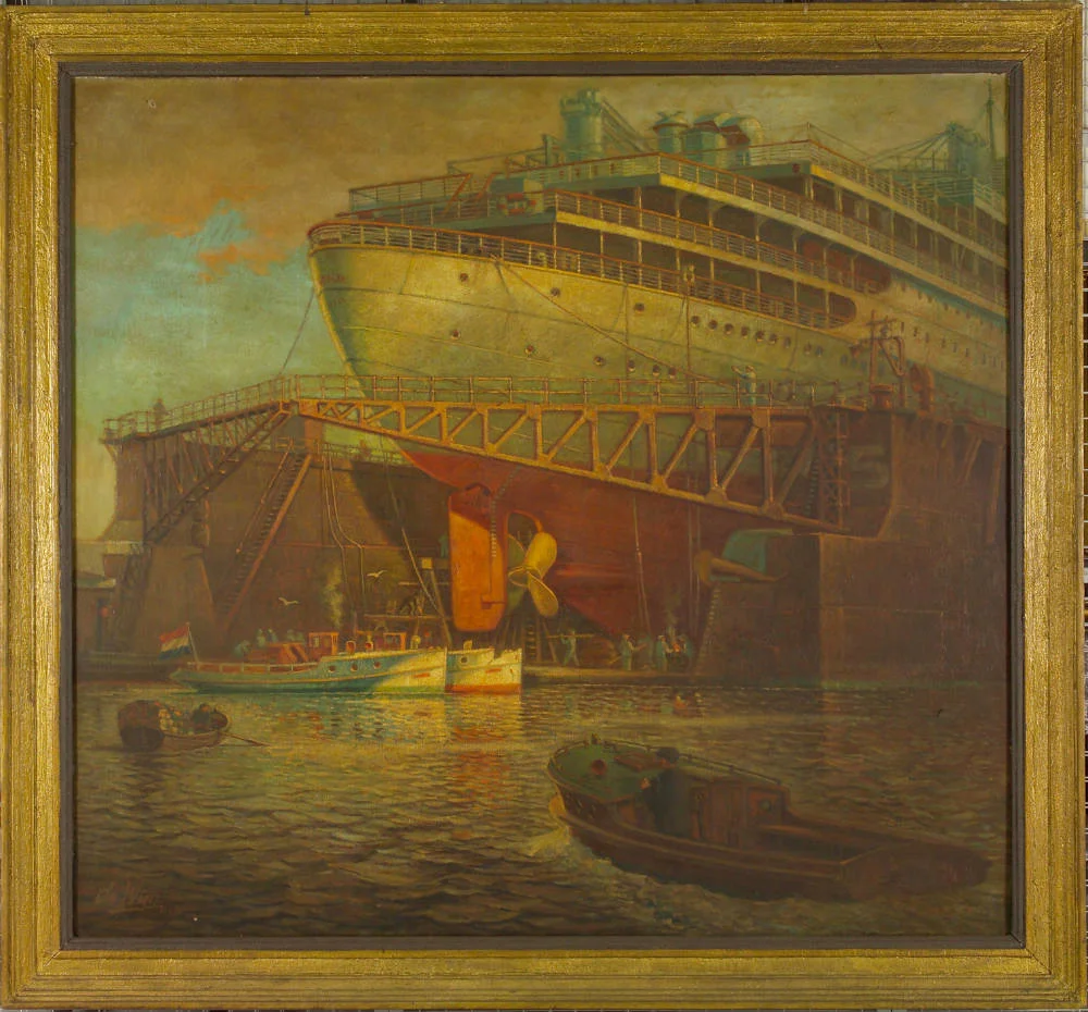 MS Oranje in droogdok (Foto: Scheepvaartmuseum Amsterdam)
