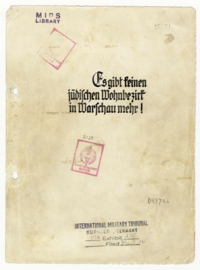 Voorzijde van het rapport van Jürgen Stroop (Publiek Domein - wiki)