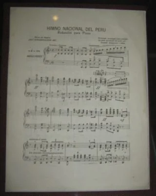 Bladmuziek van het volkslied van Peru (CC BY-SA 3.0 - Murillo Perú - wiki)