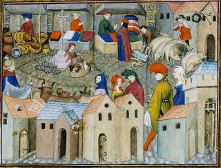 Jaarmarkt in Parijs begin 15e eeuw