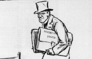 Karikatuur van een Droogstoppel in de Telegraaf van 9 mei 1928 (Delpher)