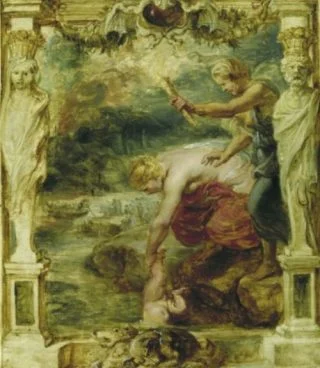 Schilderij van Rubens - De onderdompeling van Achilles in de rivier de Styx