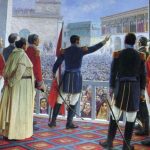 Volkslied van Peru - José de San Martín roept de onafhankelijkheid van Peru uit, Lima, 28 juli 1821.