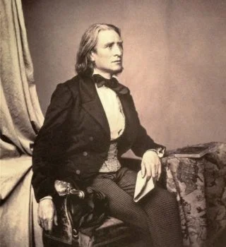 Liszt in 1858 door Franz Hanfstaengl (Publiek Domein - wiki)